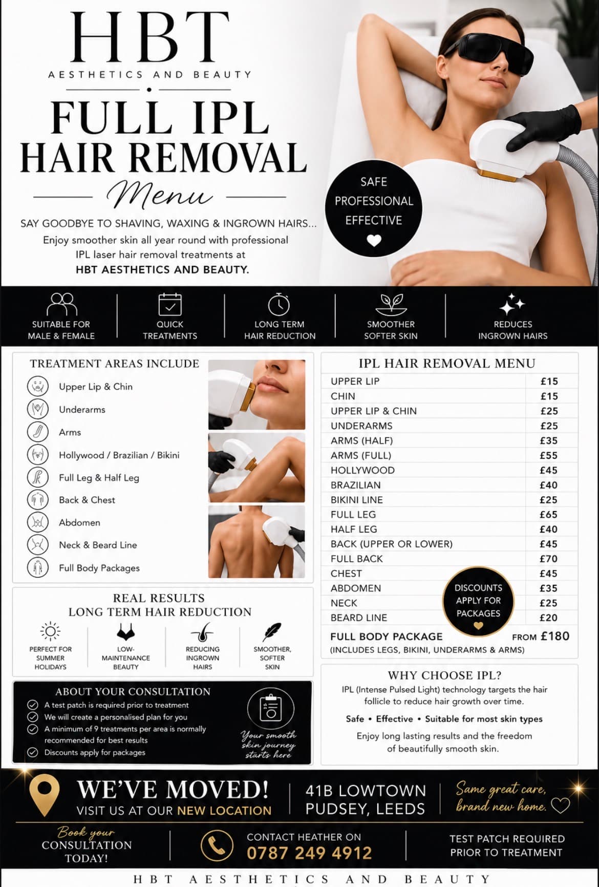 Hair removal results at HBT Aesthetics Pudsey