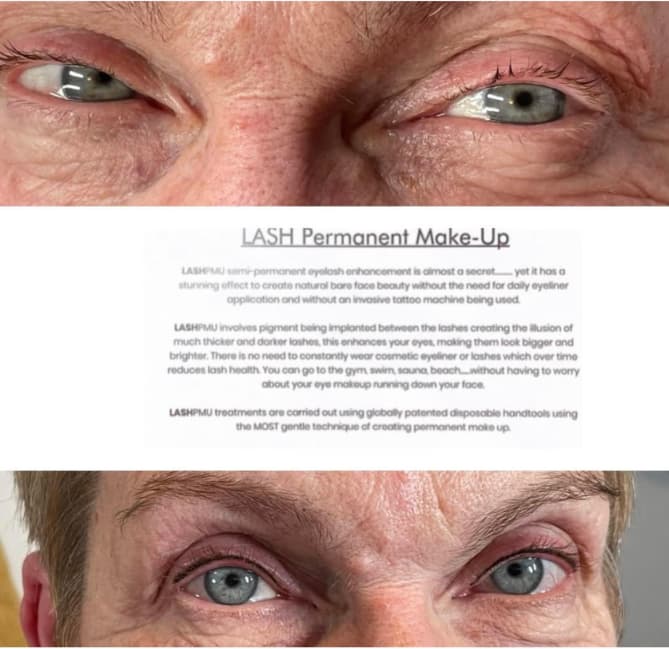 Lash PMU permanent make-up before and after — HBT Aesthetics